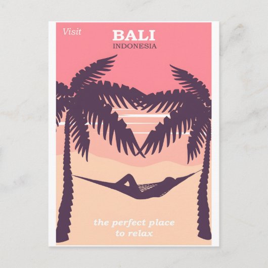 Bali Indonesië vintage poster Briefkaart (Voorkant)