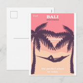 Bali Indonesië vintage poster Feestdagenkaart (Voorkant / Achterkant)