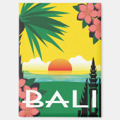 Bali Indonesië vintage reisstijl zonsondergang Magneet (Voorkant)