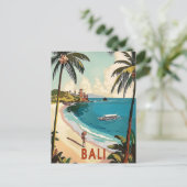 Bali, Indonesische Vintage Briefkaart (Staand voorkant)