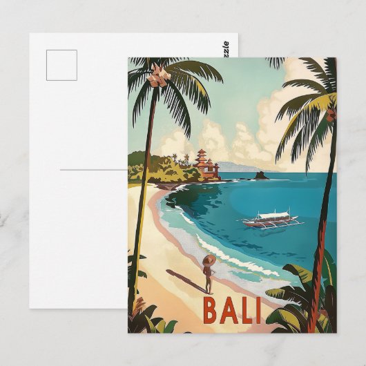 Bali, Indonesische Vintage Briefkaart (Voorkant / Achterkant)