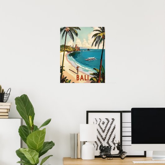 Bali, Indonesische Vintage Poster (Thuiskantoor)