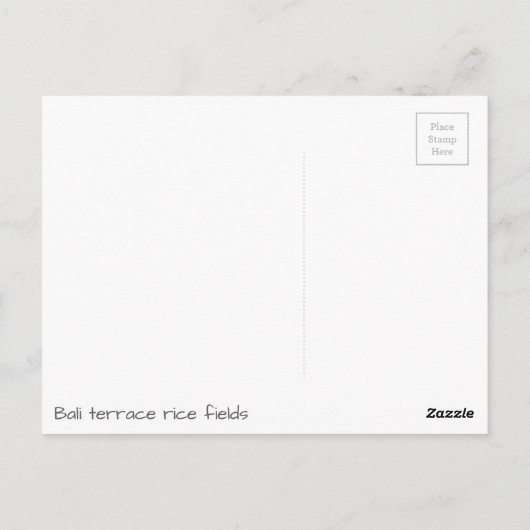 Bali - Jong terras ricefields en palmen Briefkaart (Achterkant)