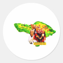 Bali Kaart Barong Masker Cultureel Erfgoed Sticker