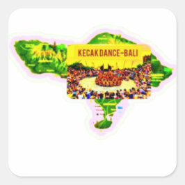 Bali Kaart Kecak Dans Cultureel Erfgoed Sticker