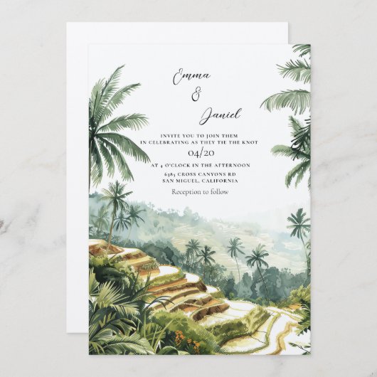 Bali Landschap Bestemming Bruiloft Kaart (Voorkant / Achterkant)