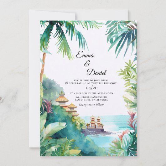 Bali Landschap Bestemming Huwelijk Kaart (Voorkant)
