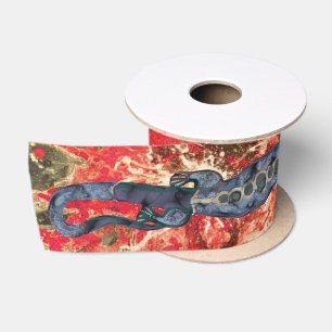  BALI LIZARD Design Blue + jouw ideeën Satijnen Lint