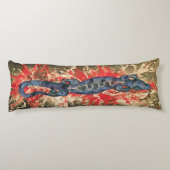  BALI LIZARD Design Red & Blue + uw ideeën Lichaamskussen (Achterkant)