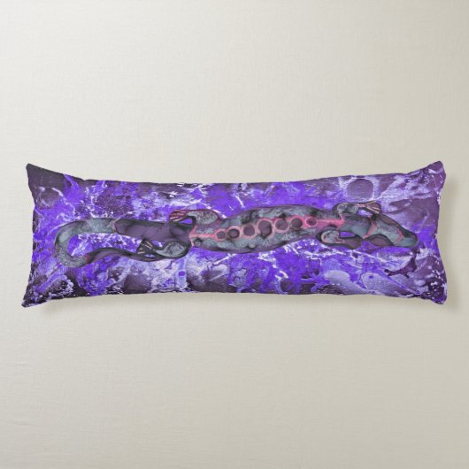 BALI LIZARD Design violet + uw ideeën Lichaamskussen (Voorkant)
