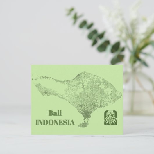 Bali Map Briefkaart (Staand voorkant)