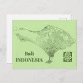 Bali Map Briefkaart (Voorkant / Achterkant)