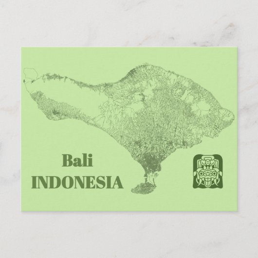 Bali Map Briefkaart (Voorkant)