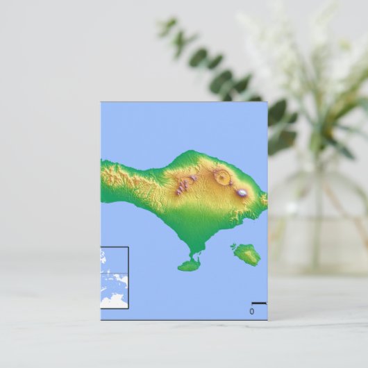 Bali Map Briefkaart (Staand voorkant)