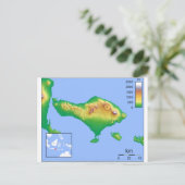 Bali Map Briefkaart (Staand voorkant)