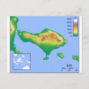 Bali Map Briefkaart