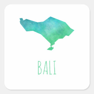 Bali Map Vierkante Sticker