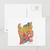 Bali-masker Briefkaart (Voorkant / Achterkant)