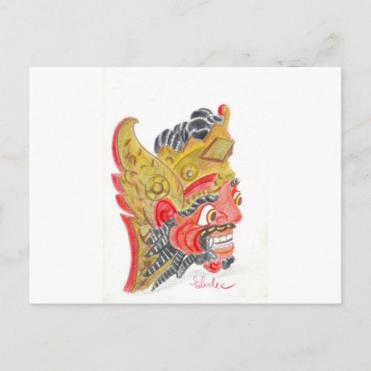 Bali-masker Briefkaart (Voorkant)