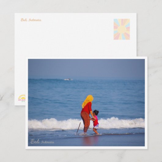 Bali Motherhood Beach Postcard Feestdagenkaart (Voorkant / Achterkant)