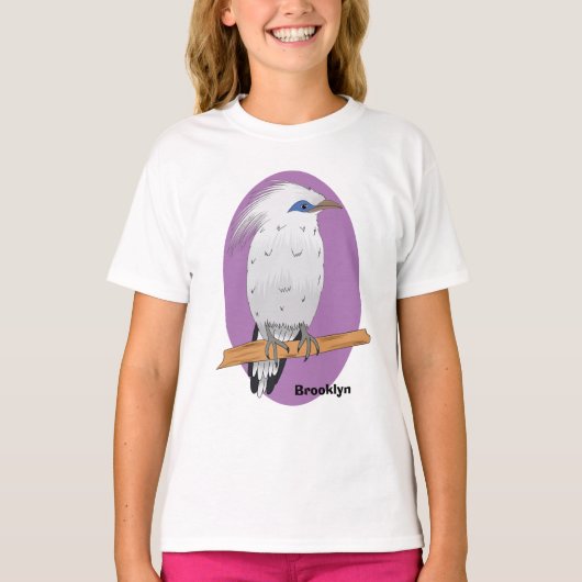 Bali Myna tropische exotische vogel T-shirt (Voorkant)