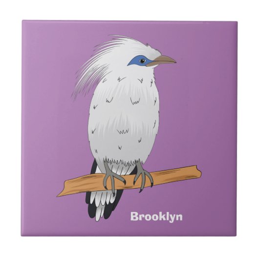 Bali Myna tropische exotische vogel Tegeltje (Voorkant)