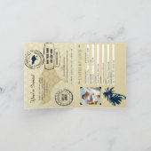 Bali Navy Blue Gold Palm Tree Wedding Passport (Binnen)