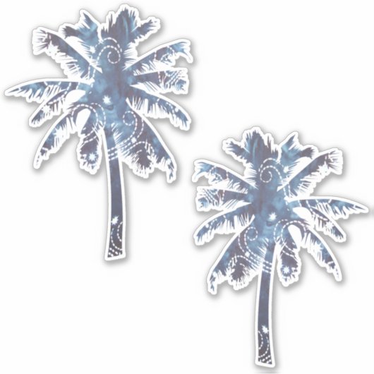 Bali Nights Batik Palm Trees Sticker (Voorkant)