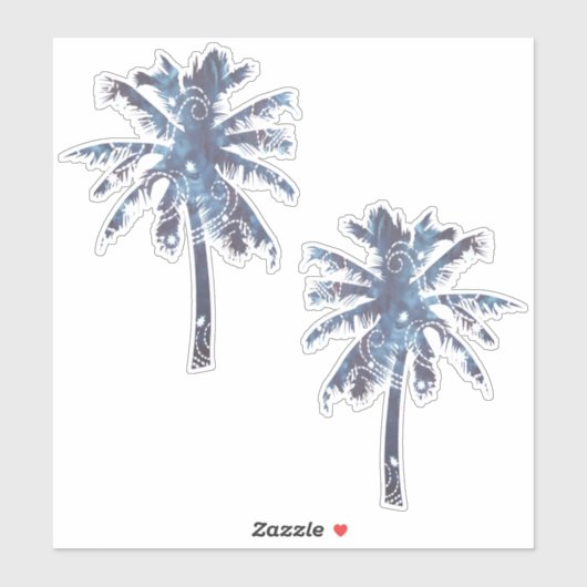 Bali Nights Batik Palm Trees Sticker (Vel)