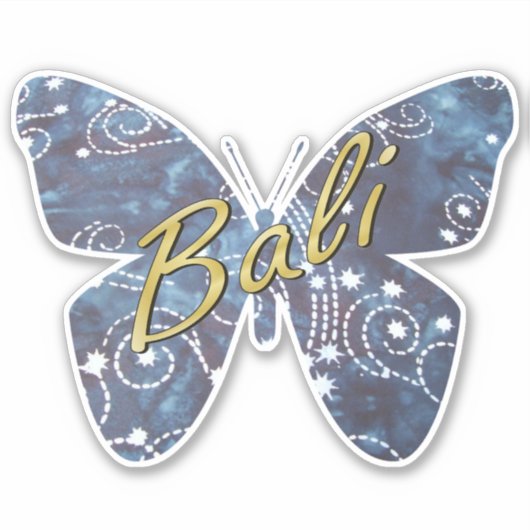 Bali Nights Batik Vlinder Sticker (Voorkant)