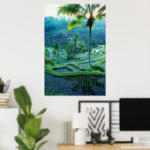 Bali | Overview Of Rice Terraces Poster (Thuiskantoor)