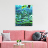 Bali | Overzicht van rijstterrassen Canvas Afdruk (Insitu (Woonkamer))