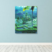 Bali | Overzicht van rijstterrassen Canvas Afdruk (Insitu (Houten vloer))