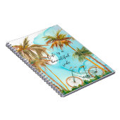 Bali Palm-bomen, hemel en fiets Spiral-foto Notitieboek (Rechterzijde)