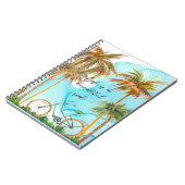 Bali Palm-bomen, hemel en fiets Spiral-foto Notitieboek (Linkerzijde)