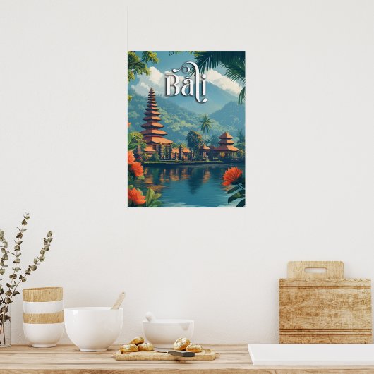 Bali Paradise: majestueuze berg Meru Poster (Keuken)