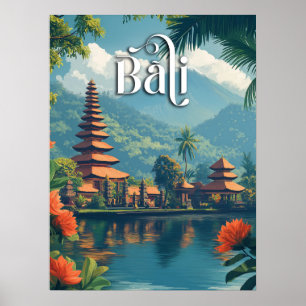 Bali Paradise: majestueuze berg Meru Poster