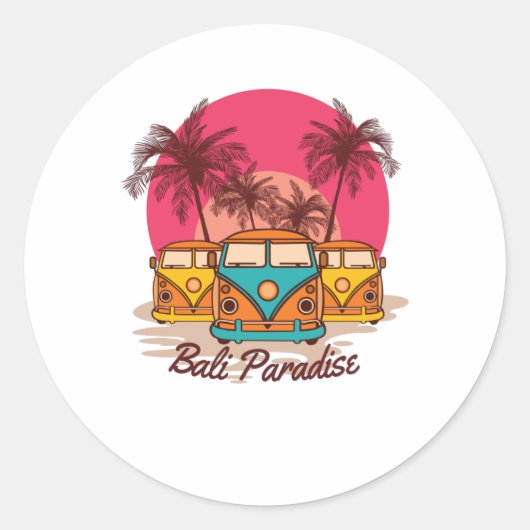 Bali Paradise Ronde Sticker (Voorkant)