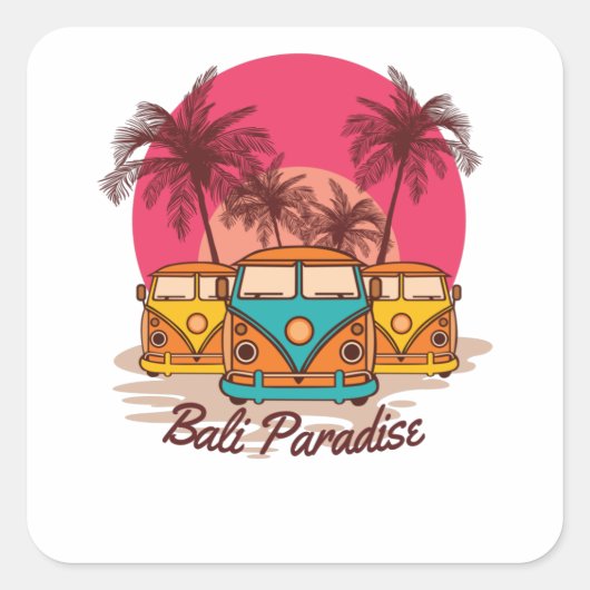 Bali Paradise Vierkante Sticker (Voorkant)