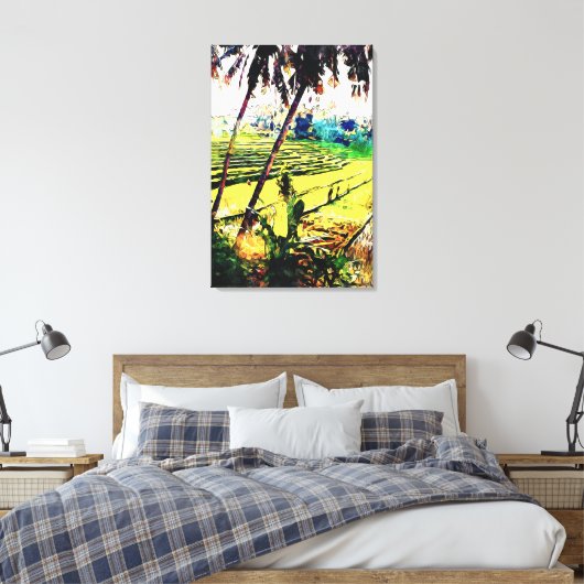 Bali schilderij muurkunst - balinese rijstterrasse canvas afdruk (Insitu (Slaapkamer))