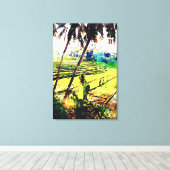 Bali schilderij muurkunst - balinese rijstterrasse canvas afdruk (Insitu (Houten vloer))