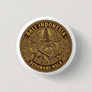 Bali Schildpad Pagode Munt Motief Ronde Button 3,2 Cm