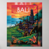 Bali Serenity: Zonsondergang bij de Tempel Poster (Voorkant)