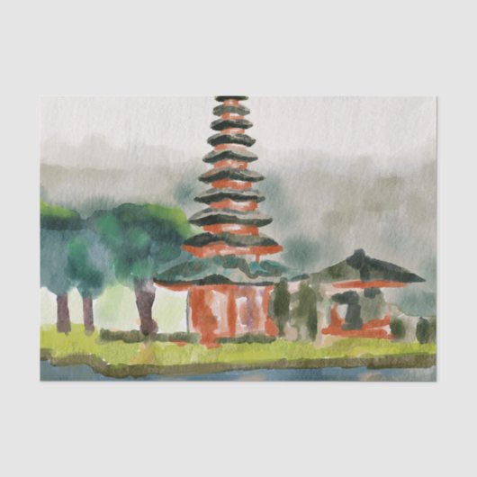 Bali Sjabloon Losse waterverf schilderij Tissuepapier (Voorkant)