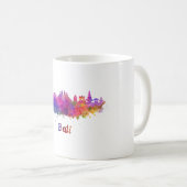 Bali skyline in watercolor koffiemok (Voorkant rechts)