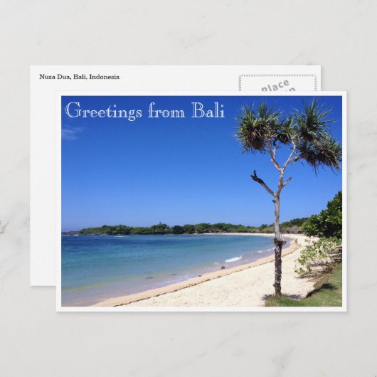 bali-strand briefkaart (Voorkant / Achterkant)