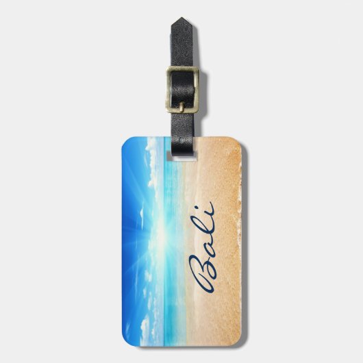 Bali strandzonnopster bagagelabel (Voorkant verticaal)