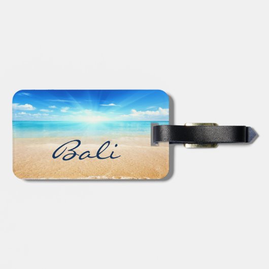 Bali strandzonnopster bagagelabel (Achterkant horizontaal)