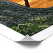 Bali Sunset Art Deco Vintage Travel Adverteren Poster (Hoek)