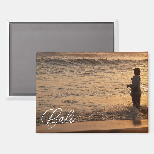 Bali Sunset Fisherman Fridge Magnet (Voorkant / Achterkant)